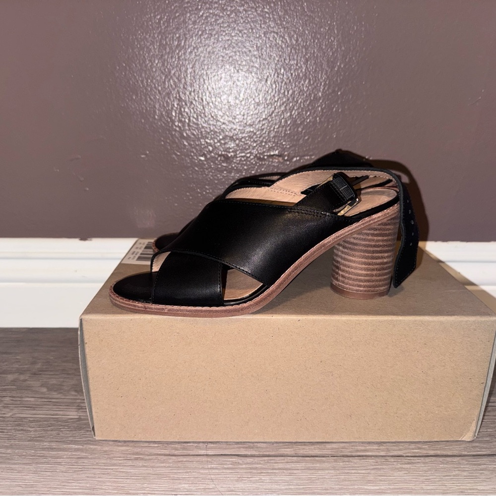 Madewell Black Strappy Block Heel Sandals Size 6
